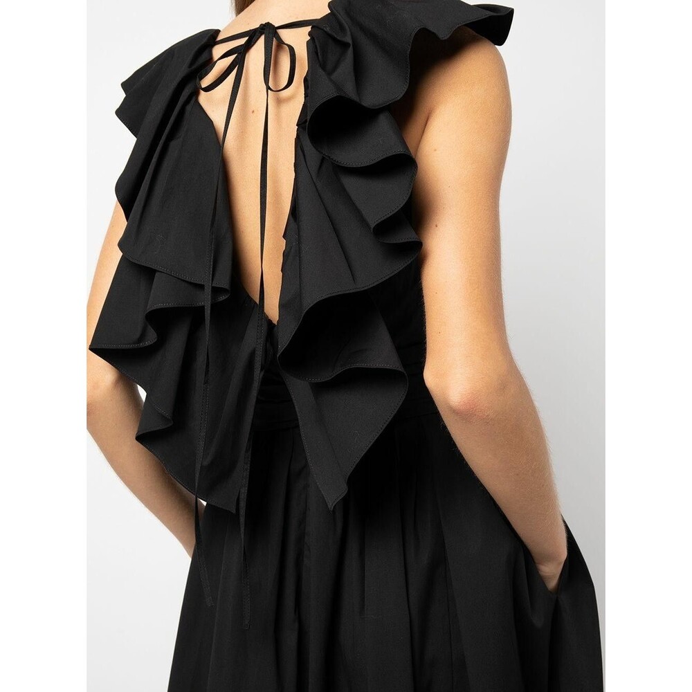 Carolina Herrera Black Ruffled Neckline Dress Size 8 black - Picture 5 of 12